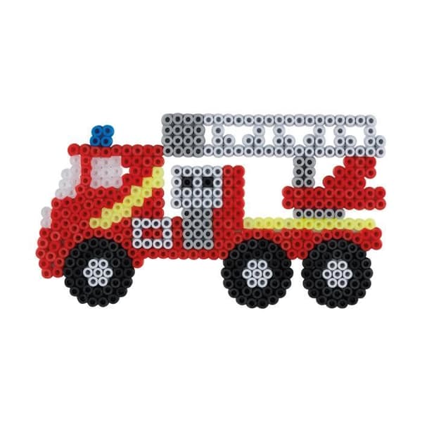 HAMA - Firefighters Box - Strykpärlor i MIDI storlek 2000 och 1 lastbilsplatta - Kreativa hobbyer - från 5 år och uppåt
