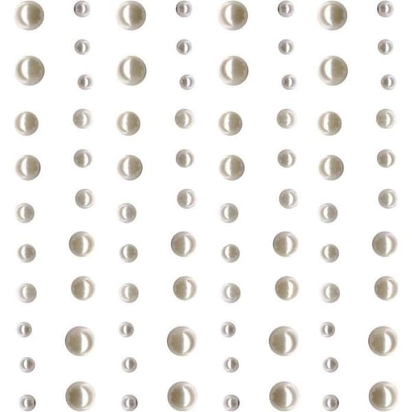 Strass att klistra - ARTEMIO - Mini pärlor - Vit - 80 Styck - 4 storlekar tillgängliga