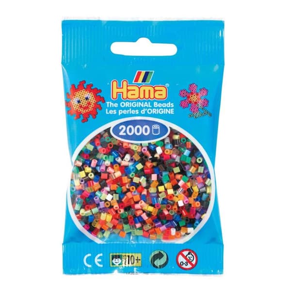2 000 minipärlor (små pärlor Ø2,5 mm) - Sortiment - Hama