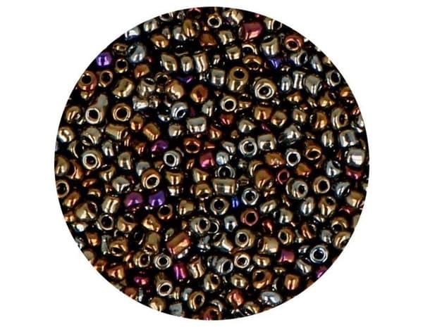 Innspiro - Z14017 - Metalliskt silverfärgat, glänsande runt glas rocailles 2,3 mm. 10/0 500gr.