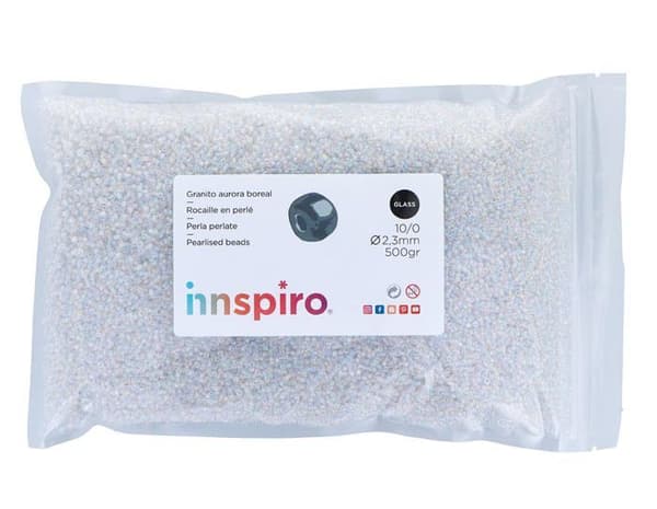 Innspiro - Z14020 - Rund glasrocaille aurora borealis transparent 2,3 mm. 10/0 500 gr.