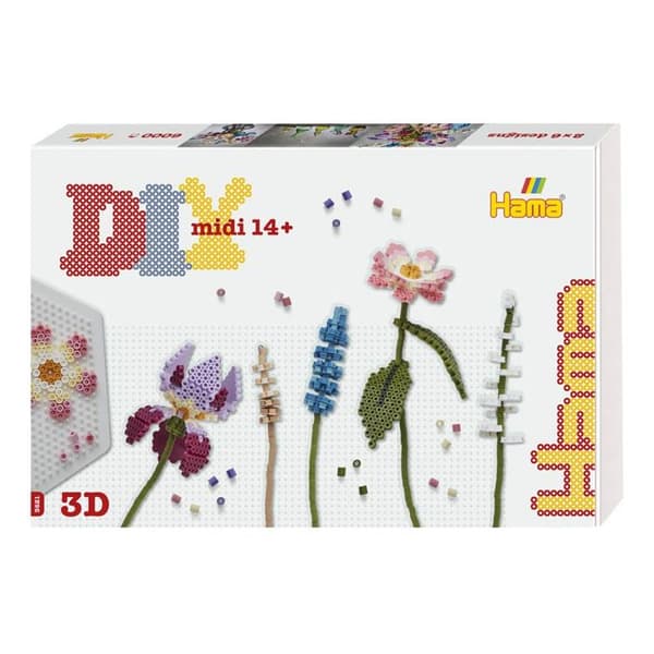 Strykpärla och tallriksats - Hama - Konstbukett - Blomma - Opak - Vit