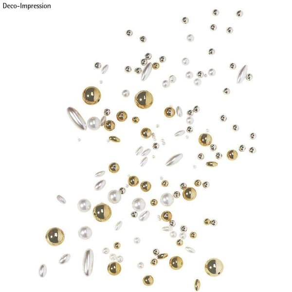 Runda Plastpärlor - Rayher - 16-306-22 - Silverfärgad - 10 mm - Paket med 22