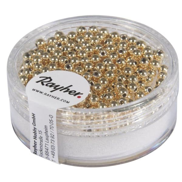 Runda Plastpärlor - Rayher - 16-306-22 - Silverfärgad - 10 mm - Paket med 22