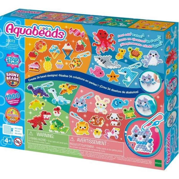 Den 4 i 1 kreativa lådan - AQUABEADS - 35072 - 1900 pärlor för spraykreationer