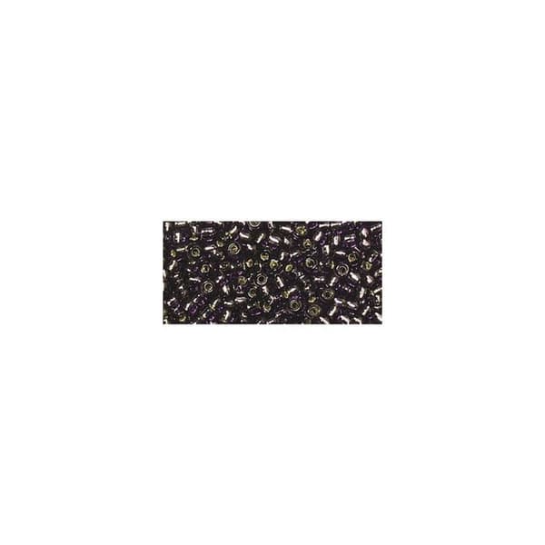 Premium - rocailles, 2,2 mm ø, lila, box 12 g, med silverdetalj