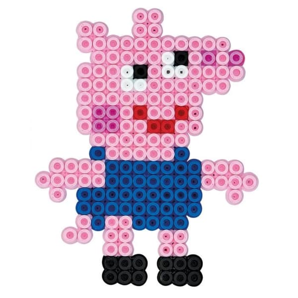 HAMA - Peppa Pig box - 2000 MIDI storlek strykpärlor och 1 tallrik - Kreativa hobbyer - Barn från 5 år