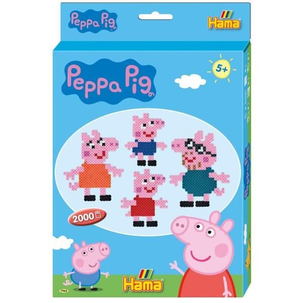 HAMA - Peppa Pig box - 2000 MIDI storlek strykpärlor och 1 tallrik - Kreativa hobbyer - Barn från 5 år