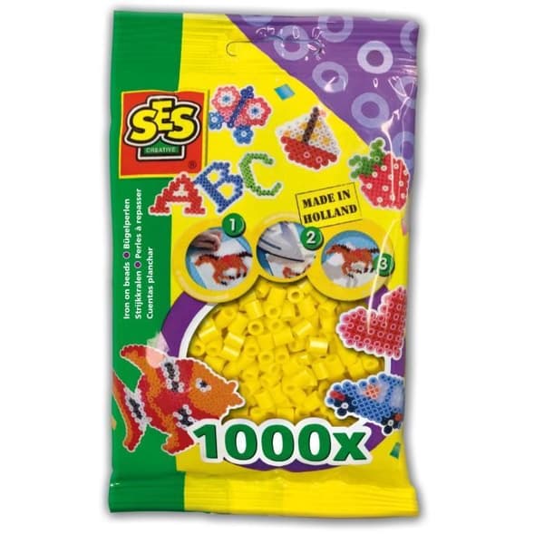 SES CREATIVE 1000 st pärlor för strykning - Gul