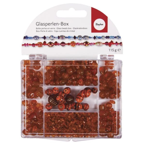 Glaspärlor - Rayher - 14003576 - 115 g - Blandade färger - Dekorativa föremål