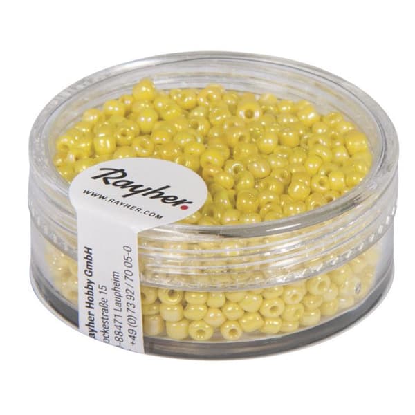 Perle rocaille 2 mm ogenom glänsande gul 17 g
