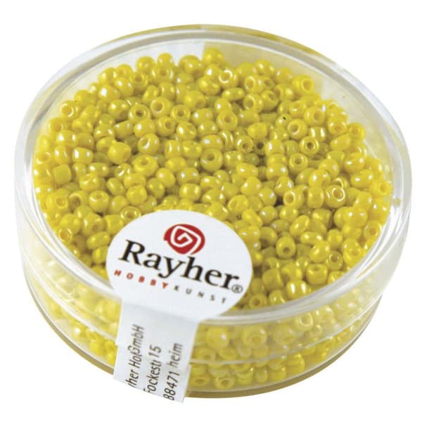 Perle rocaille 2 mm ogenom glänsande gul 17 g