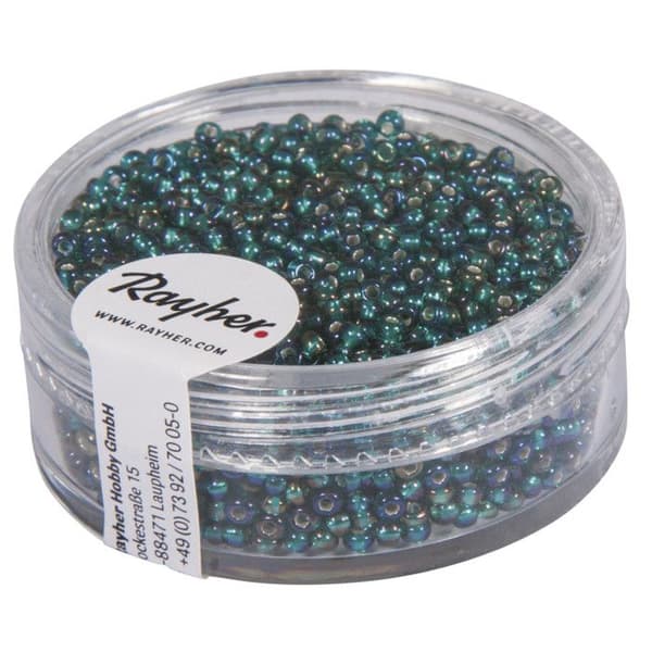 Perle rocaille smyckesdelar silverfärgad Rainbow 2mm Smaragd 17 g