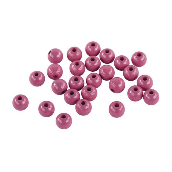 Perle trä rosafärgad mörk Rund Ø8 mm 82 styck.