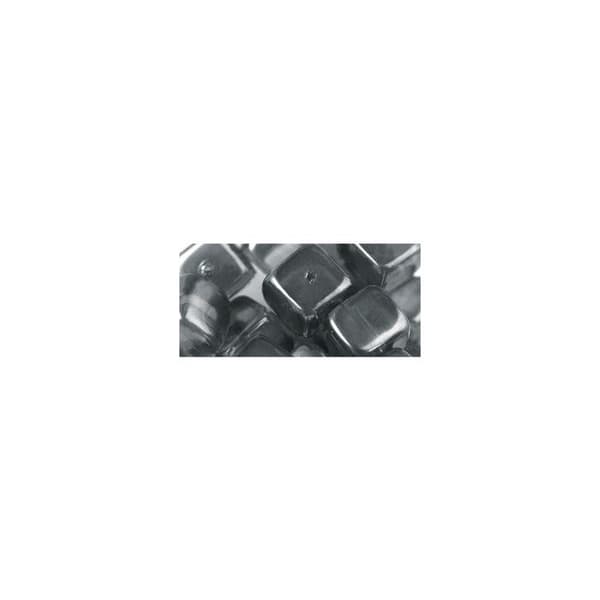 Glasperlor Kub Anthracit 8x9 mm 18 stycken