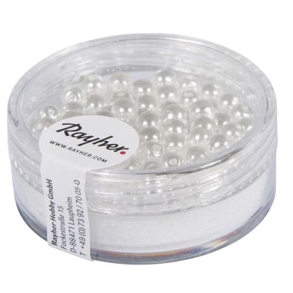 Glaspärlor Renässans pärlemor Vit snö 4 mm 85 stycken