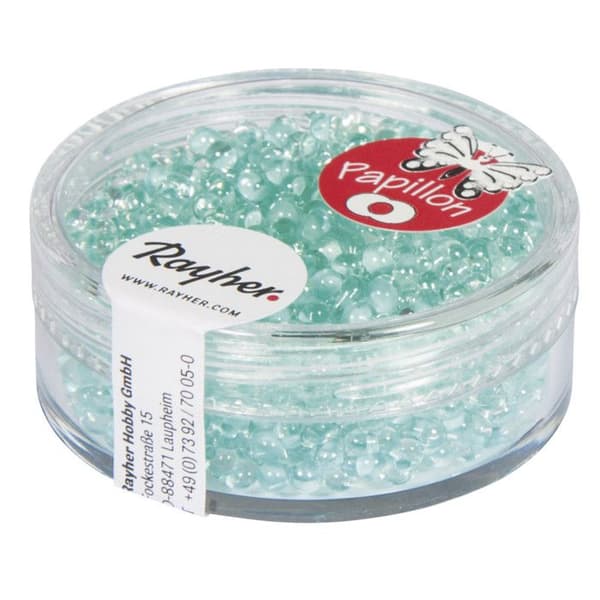 Perle rocaille fjäril 2x4 mm Grön mint 18 g