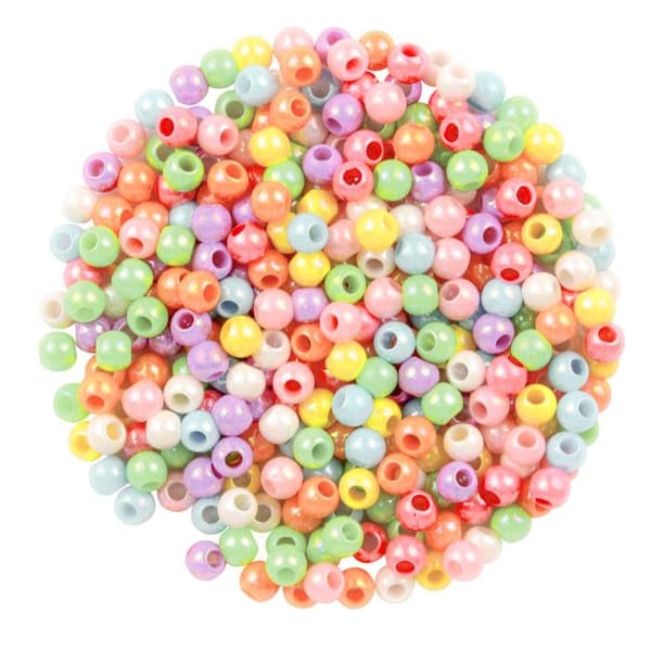 Rund pärlor för barn pärlemor 0,6 cm 10g