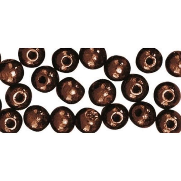 Perle trä Brun Rund Ø12 mm 32 st.