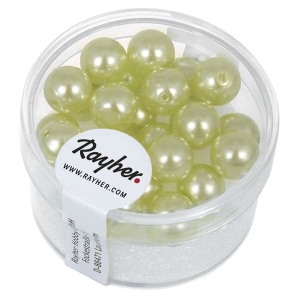 Pärlemor Renässans Grön lime 8 mm 25 bitar