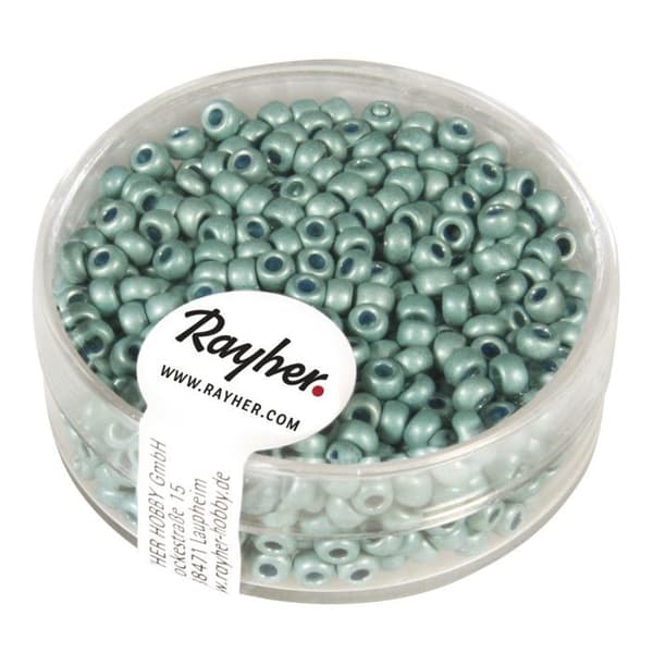 Perle rocaille metallisk sandblästrad turkos 2,6 mm 17 g