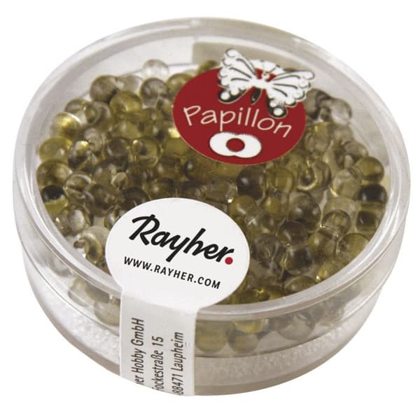 Perla rocaille fjäril 3,2x6,5 mm Två Toner Avokat 10 g