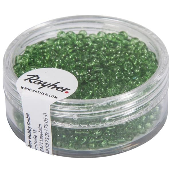 Perle rocaille 2 mm transparenta Grön 17 g