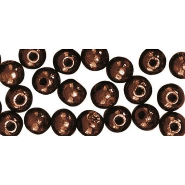 Perle trä Brun mörk Rund Ø8 mm 82 styck.
