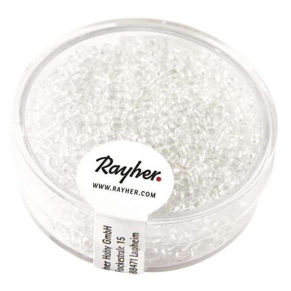 Perle rocaille 2 mm transparenta Kristall 17 g