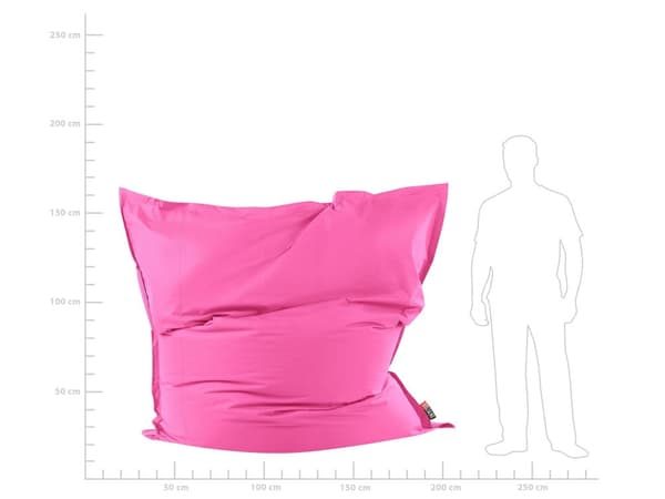Ekstra stor sækkestol Pink liggestol med lynlås Kæmpe sækkestol
