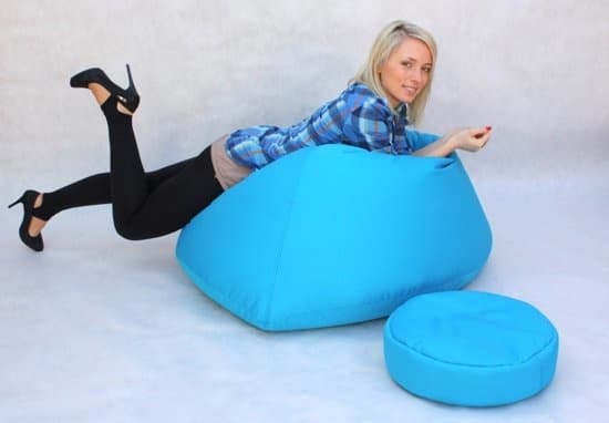 Sitsäck beanbag blå - 70x100x100 cm - Loungestol Sittkudde