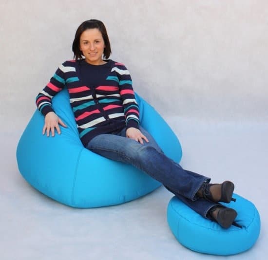 Sitsäck beanbag blå - 70x100x100 cm - Loungestol Sittkudde