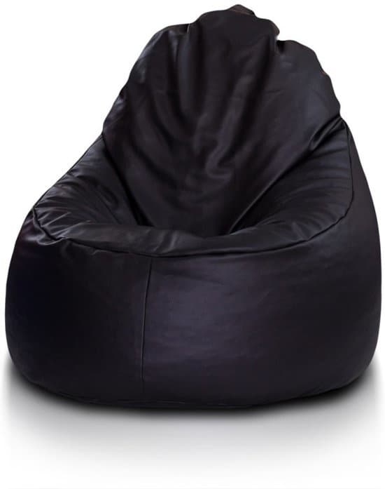 Sittpåse beanbag svart konstläder - 75x70x30 cm - Loungestol Sittkudde