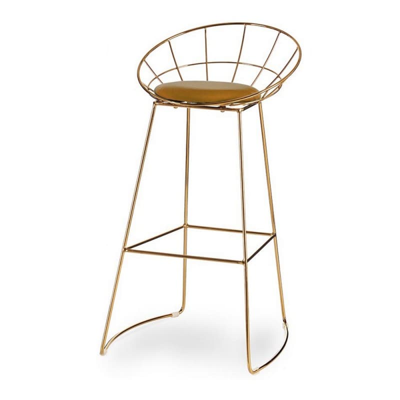 Sittpall Gyllene Ockra Polyester Järn