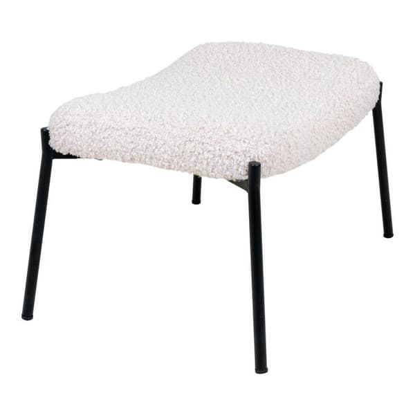 Glasgow Pouf, imitation fårskinn, vit.