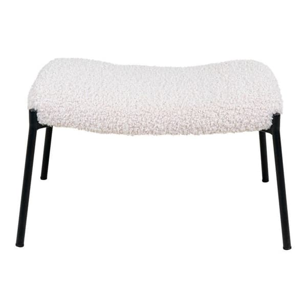 Glasgow Pouf, imitation fårskinn, vit.
