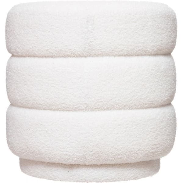 Atmosphera "Sinan" Velvet Puff - Vit