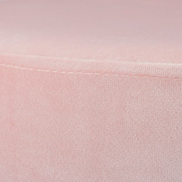 Relaxdays pouf coiffeuse, rund, elegant, gyllene metallben, modern, sammetspall, HxD: 40x40 cm, rosa