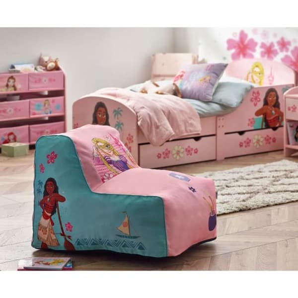 BeanBag Disney Princess mjuk fåtölj - Disney - Bekväm och mjuk - Rosa - Barn