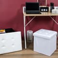 Miniatyrbillede 3 af 6: Intesi Vels puf, øko-læder, hvid
