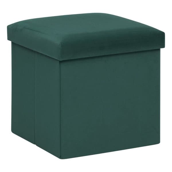 Atmosphera "Tess" hopfällbar sammet kista ottoman - Cedar