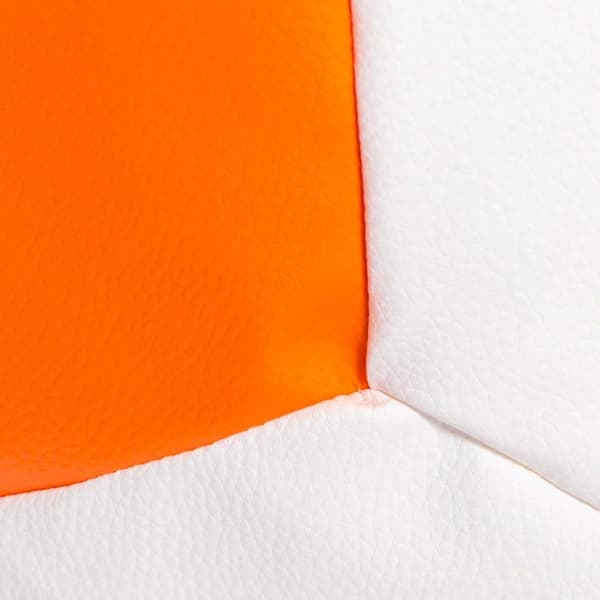 Fodbold sækkestol - økolæder - Ø 55 cm - orange hvid