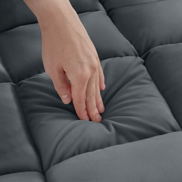 Lænestol Snooze, 2 i 1, velour - grå