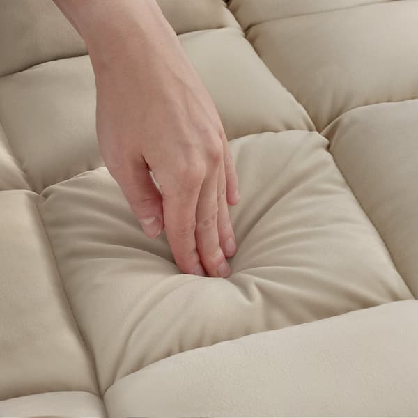 Lænestol Snooze, 2 i 1, velour - beige