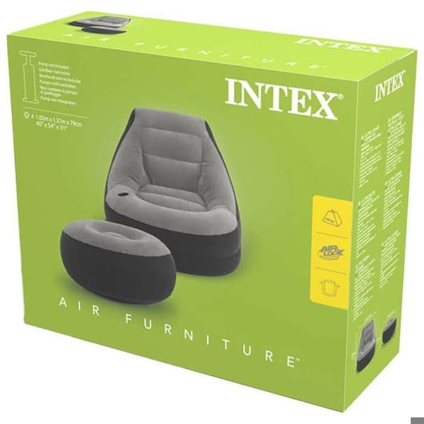 Uppblåsbar sittsäck - Intex - 68564NP - Grå - Plast - 1 plats