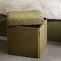 Miniatyrbild 2 av 3: Bouclette fyrkantig förvaringspuff "Teddy Matcha" La Factory - Teddy Matcha Khaki