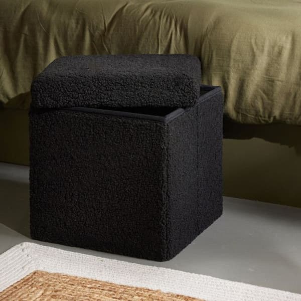 Bouclette fyrkantig bröstpuff "Teddy Matcha" La Factory - Teddy Matcha Charcoal