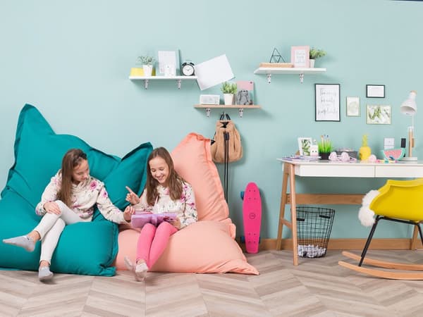 Överdrag för stor sittsäck Persikorosa Nylon 180 x 140 cm Prickig Liggunderlag med dragkedja Kardborreband Stor sittsäck
