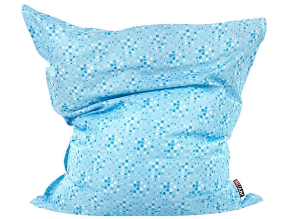 Överdrag för stor sittsäck Ljusblå Nylon 180 x 140 cm Prickig Liggunderlag med dragkedja Kardborreband Stor sittsäck