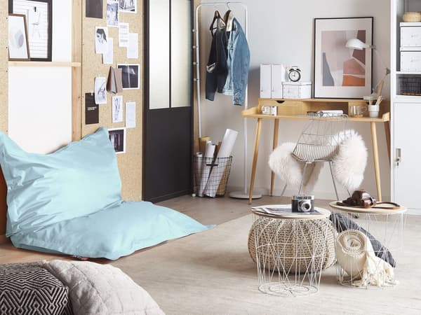 Trekk til sakkosekk Lyseblå Nylon 140 x 180 cm L Glidelås Borrelås Stor sittesekk